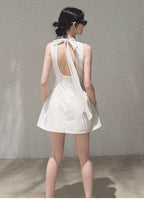 Vanilla Spring Halter Backless Dress