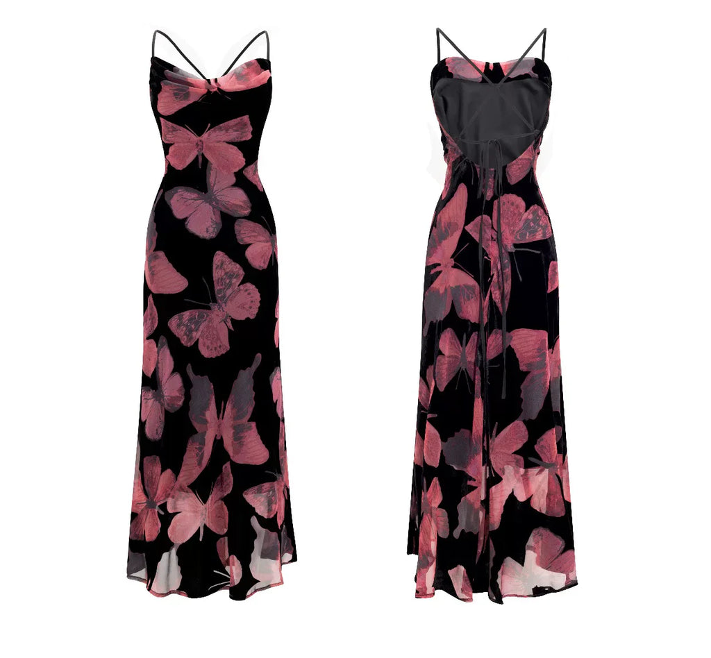 Backless New Chinese Slip Maxi Dress