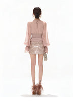 Luminous Nouveau Ruffle Chiffon Blouse