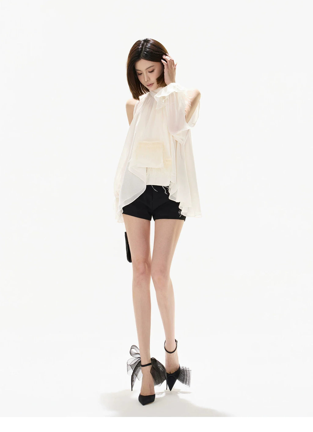 Vintage Court Halterneck Chiffon Sleeveless Blouse