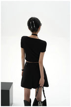 Tie-Detail Square-Neck Cropped T-Shirt