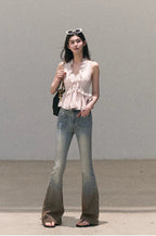 Valley Fog Vintage Washed Flared Jeans