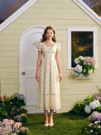 Garden Tea Party Corset Floral Maxi Dress