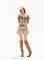 Mink Knit Off-Shoulder Dress