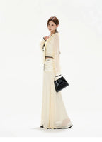 Chiffon Blouse & High-Waist Maxi Skirt Set