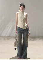 Afterglow waist-cinching Halter Camisole
