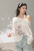 Bohemian Cut-Out Embroidered Wide-Leg Denim Trousers