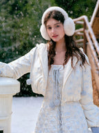 French Sweet Quilted Down Dress & Jacket Set