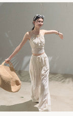 Floral Breeze Beaded Halter Camisole