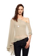 Matte Chiffon Cape Top