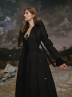 French Tailored Long Black Down Coat