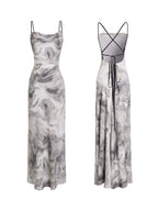 New Chinese Cowl-Neck Backless Maxi Dress