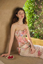 Romantic Oil-Paint Lace Corset Top & Skirt Set