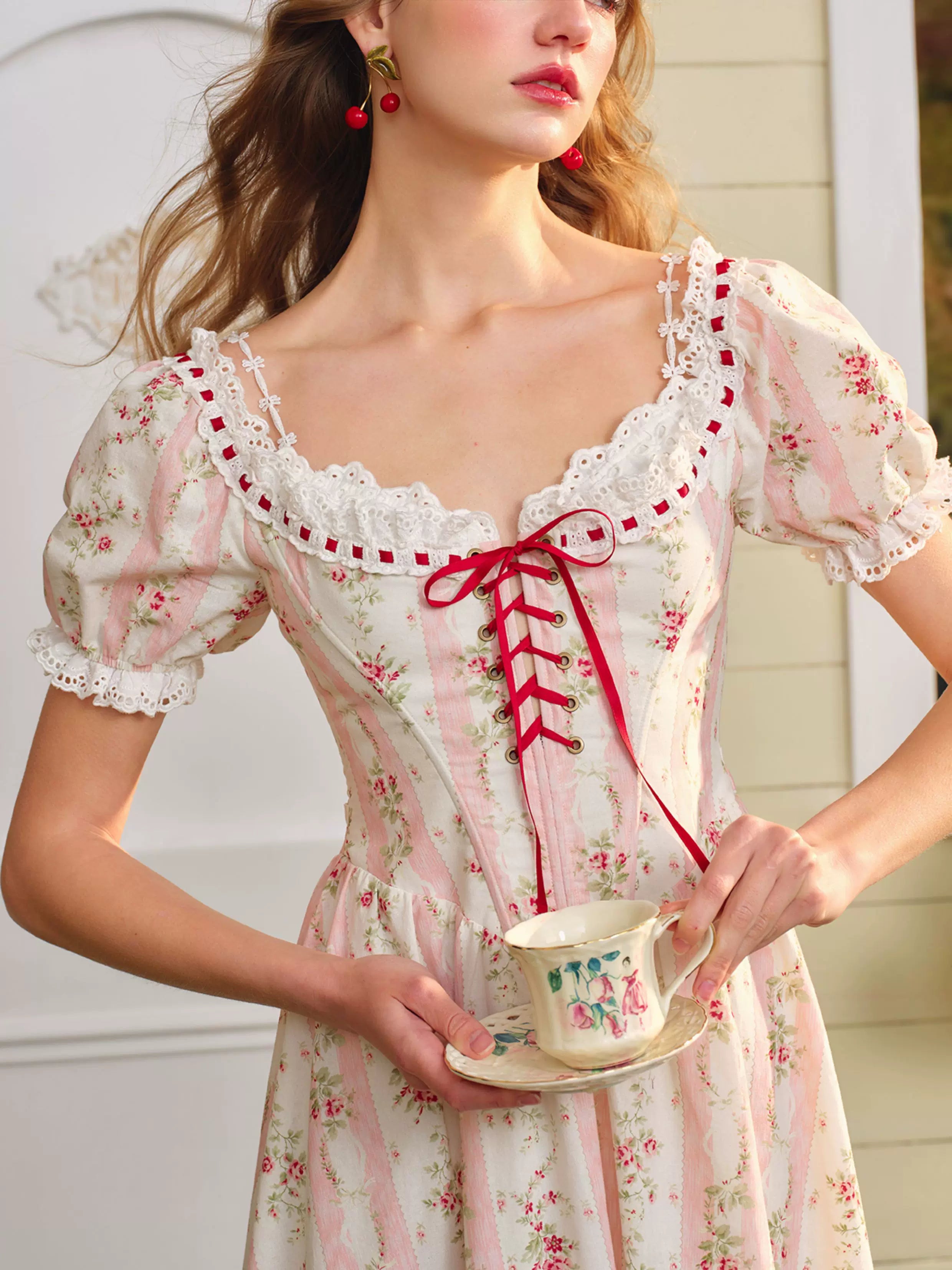 Audrey Garden Corset Floral Maxi Dress