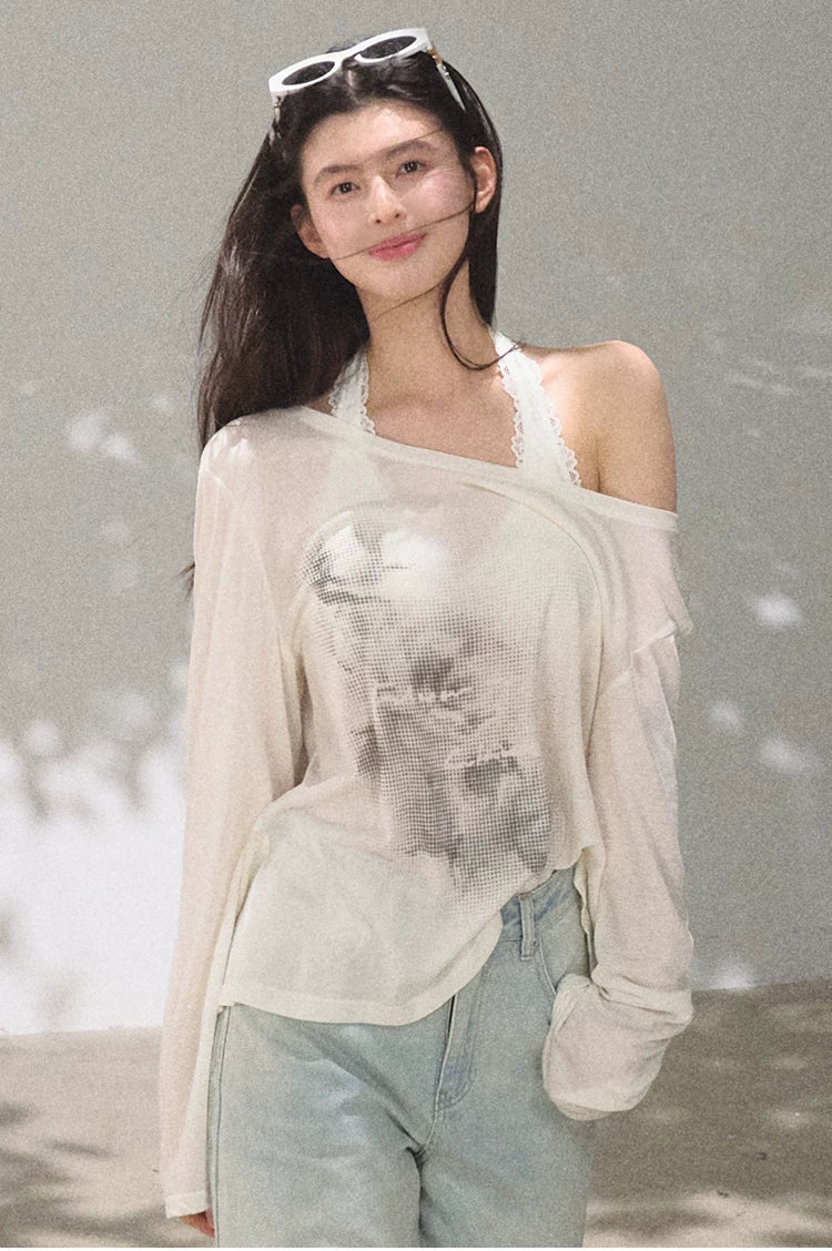 Bohemian Cut-Out Embroidered Wide-Leg Denim Trousers