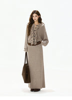 Logo-Embroidered High-Waist Knit Maxi Skirt