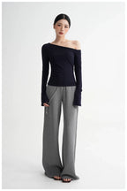 One-Shoulder Lyocell Flared Sleeve Fitted T-Shirt