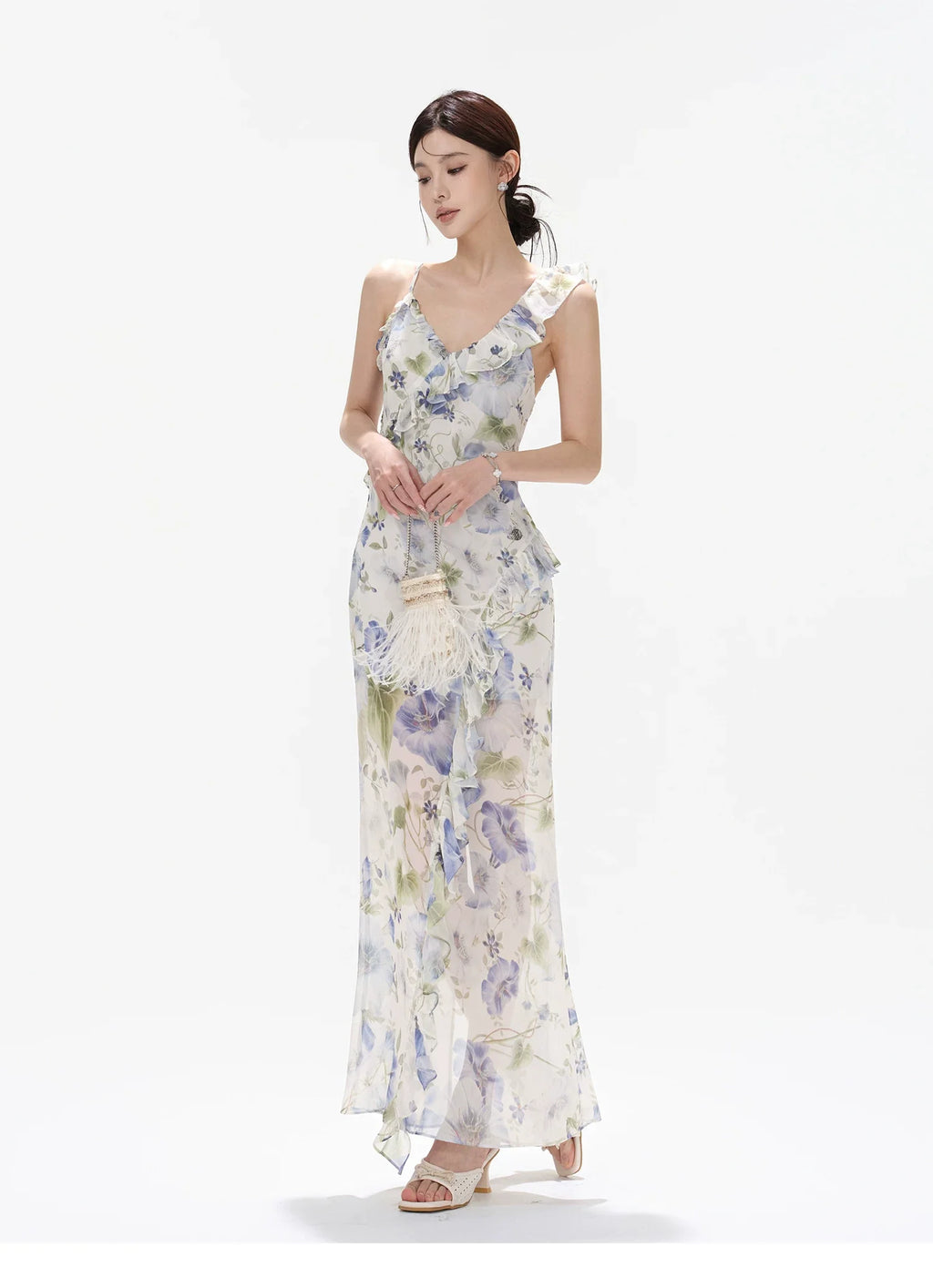 Morning Glory Dream Ruffle Chiffon Maxi Dress