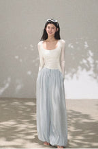 Silk-Blend Relaxed Wide-Leg Trousers