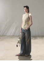 Afterglow waist-cinching Halter Camisole