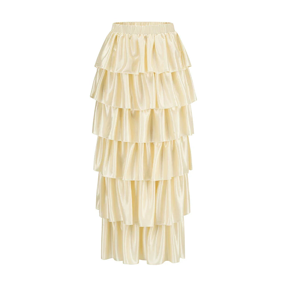 Golden Hour French Strapless Corset Top & Tiered Skirt Set