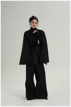 A-Line Cape-Style Double-Faced Wool Jacket