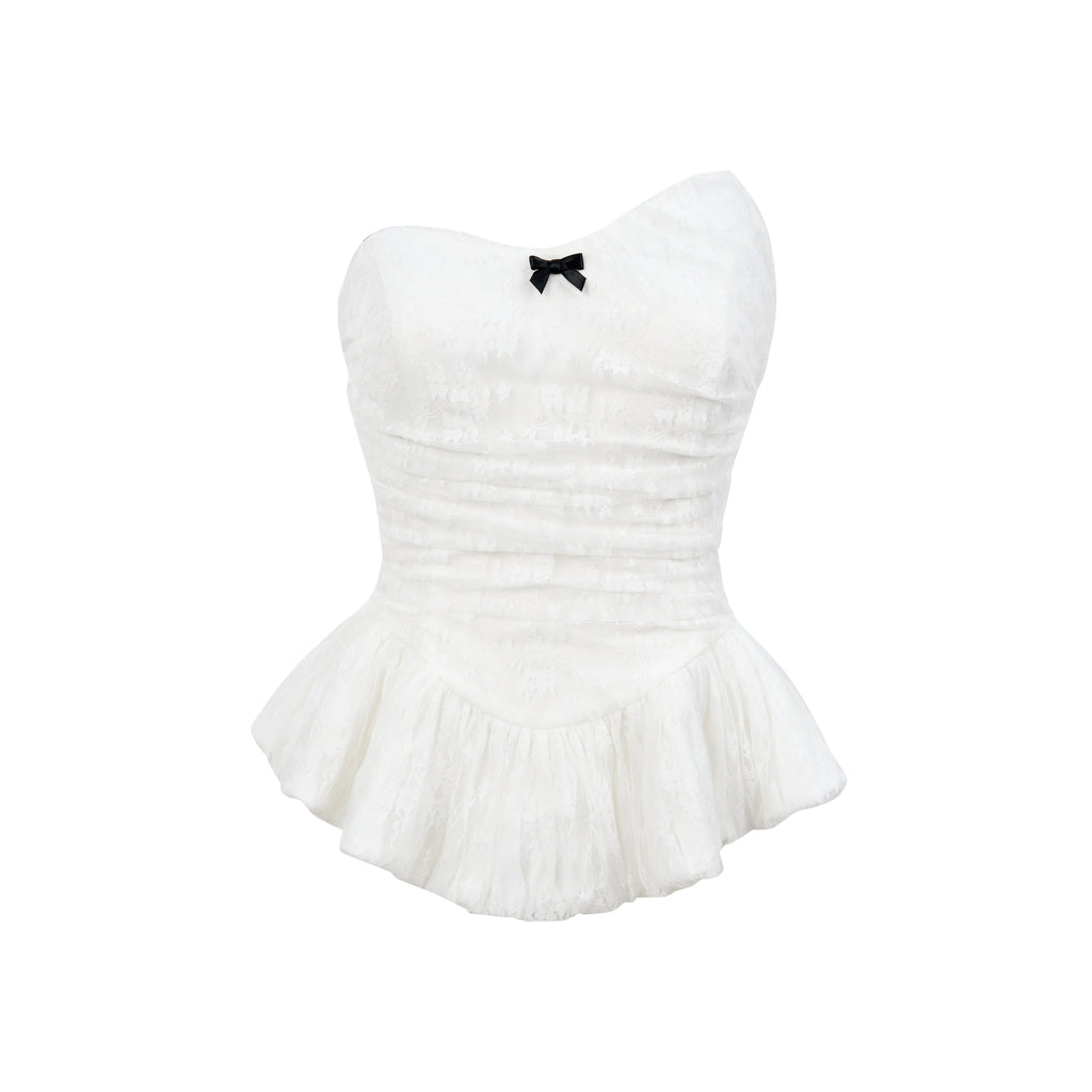 White Lace Corset Tube Top
