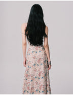 Floral French Vacation Slip Maxi Dress
