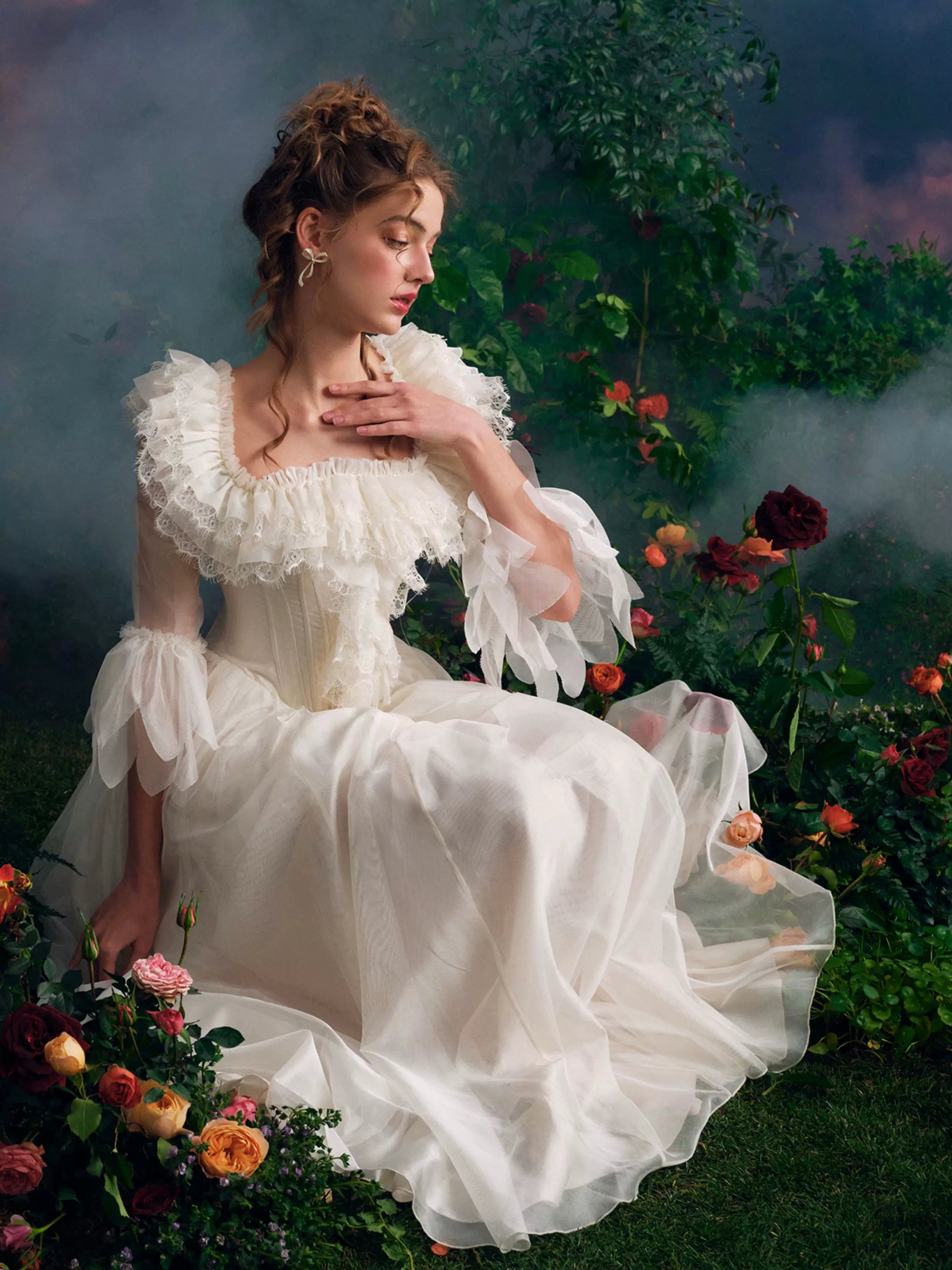 Wing of Resilience Antique Corset Wedding Gown