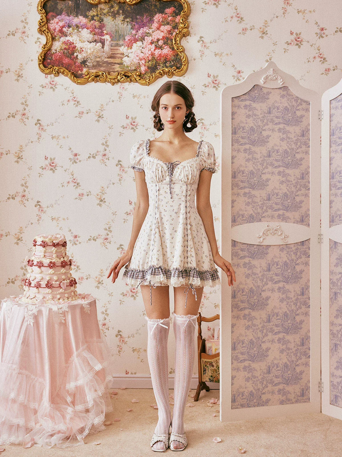 French Sweet Convertible White Short Dress
