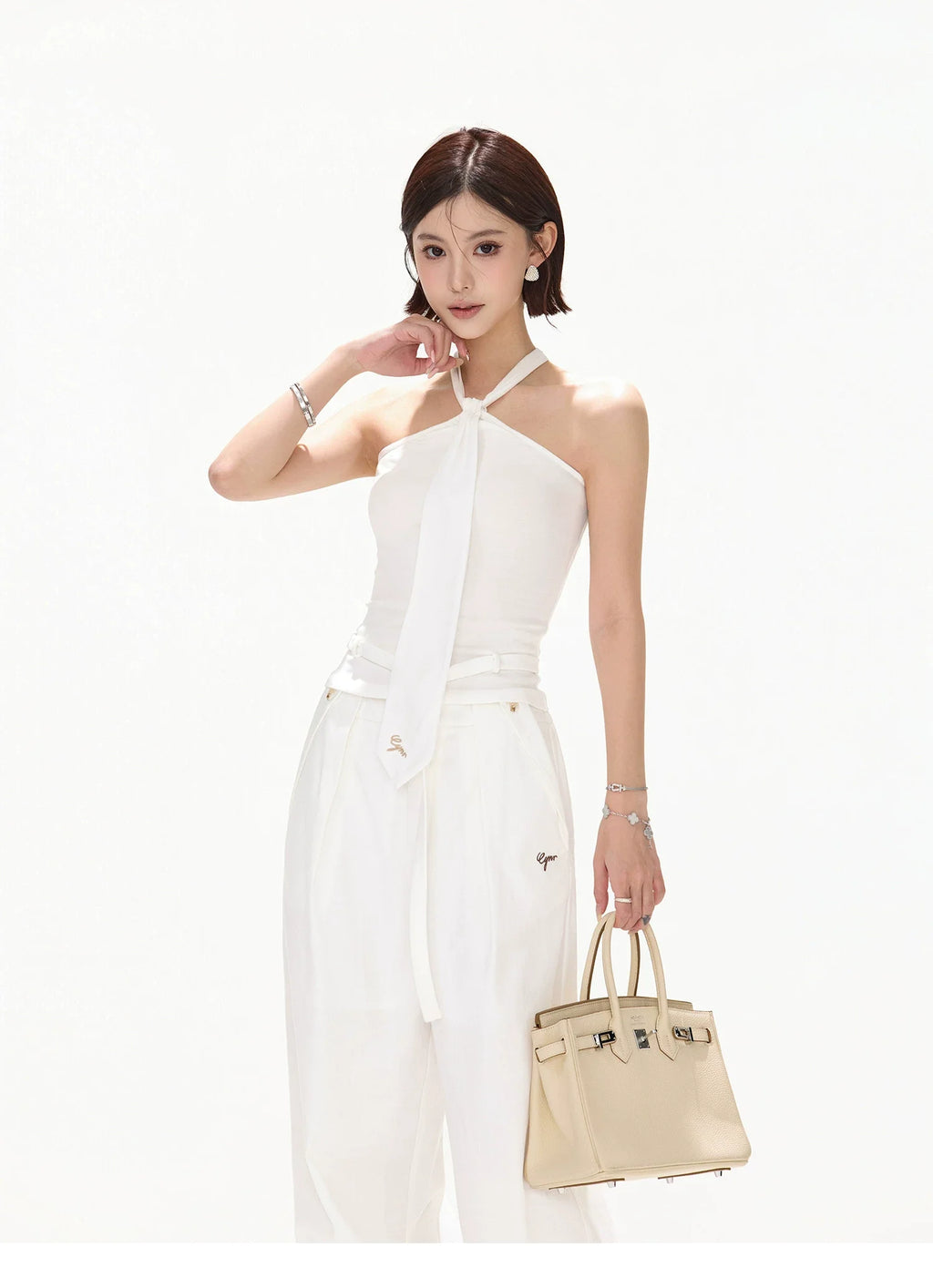 Relaxed Linen-Blend Wide-Leg Trousers