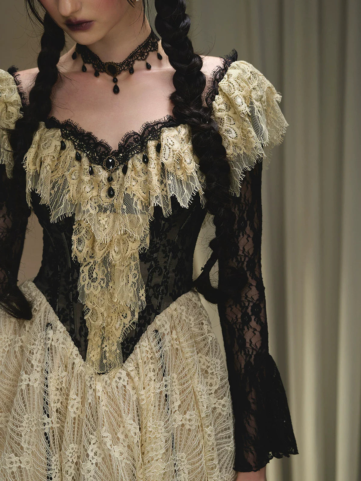 Wednesday Vintage Corset Waist Evening Dress