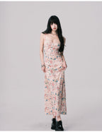Floral French Vacation Slip Maxi Dress