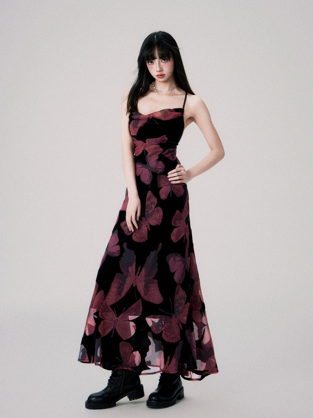 Backless New Chinese Slip Maxi Dress