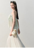 Quiet Fruit Lace Off-Shoulder Bandeau Bustier