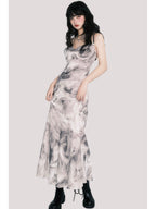 New Chinese Cowl-Neck Backless Maxi Dress