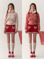 Berry Donut Reversible Cropped Down Jacket