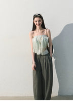 Quiet Fruit Lace Off-Shoulder Bandeau Bustier