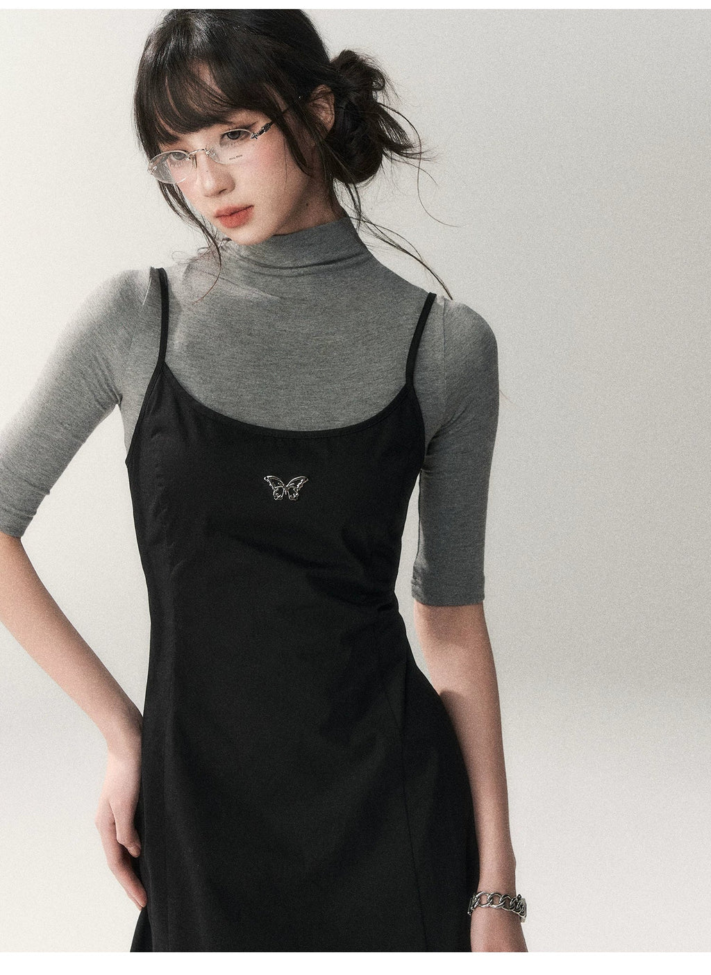 Minimalist Cotton A-Line Slip Midi Dress