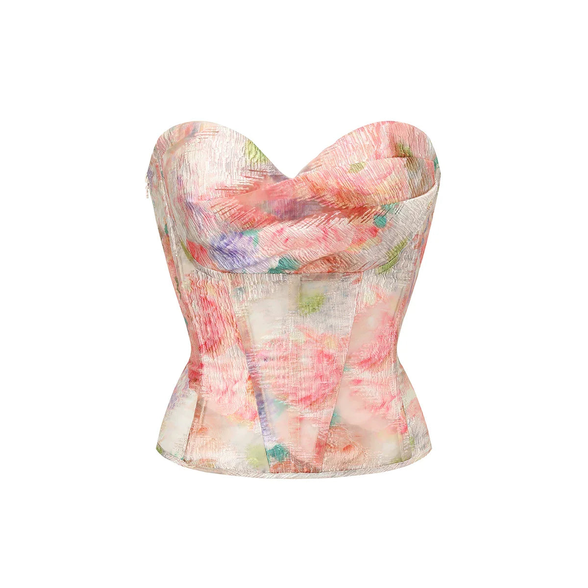 Romantic Oil-Paint Lace Corset Top & Skirt Set