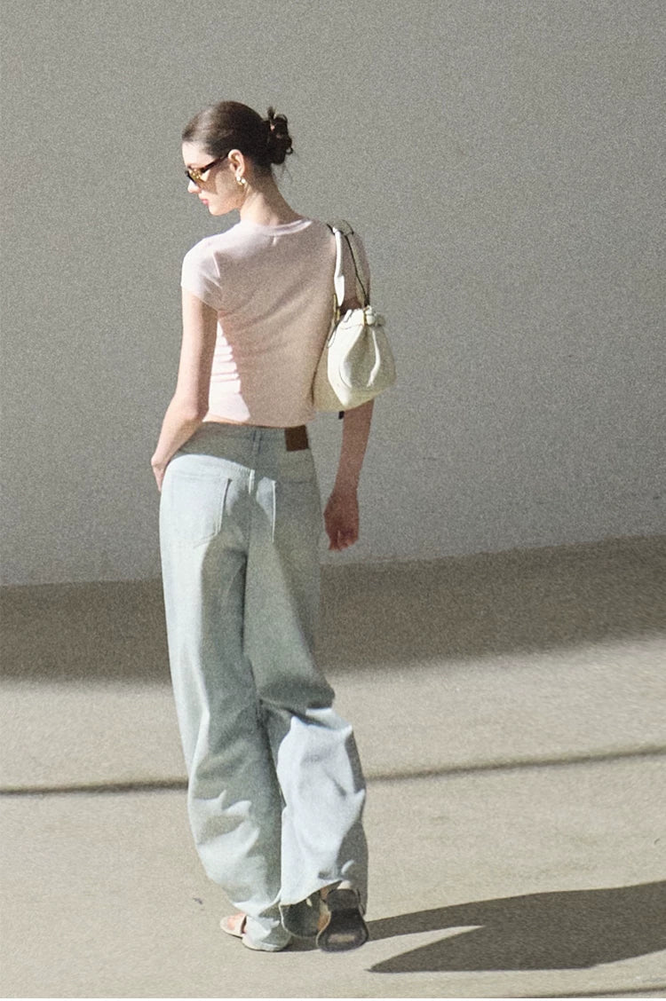 Bohemian Cut-Out Embroidered Wide-Leg Denim Trousers