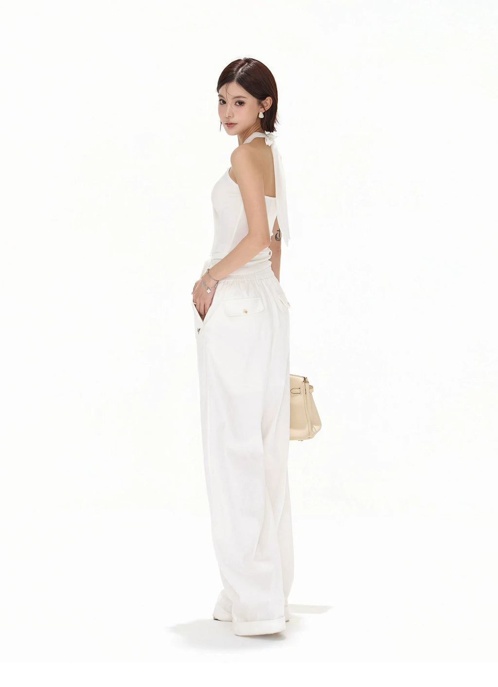 Relaxed Linen-Blend Wide-Leg Trousers