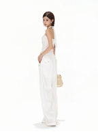 Relaxed Linen-Blend Wide-Leg Trousers
