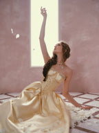 French Satin Lace Corset Princess Dress