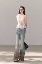 Valley Fog Vintage Washed Flared Jeans