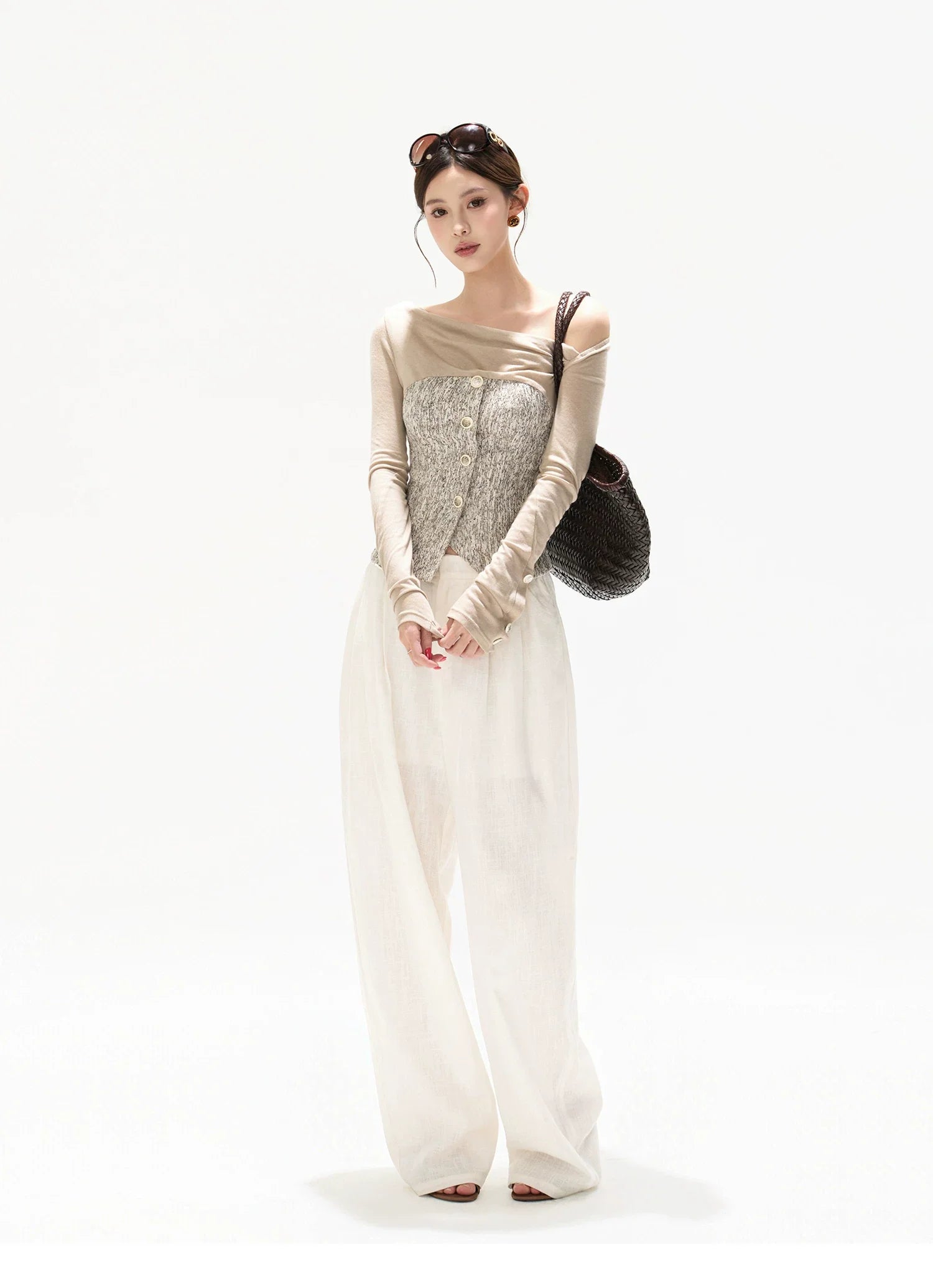 Knit Off-Shoulder Top & A-Line Mini Skirt Set