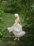 Pure White Cinderella Square-Neck Princess Dress