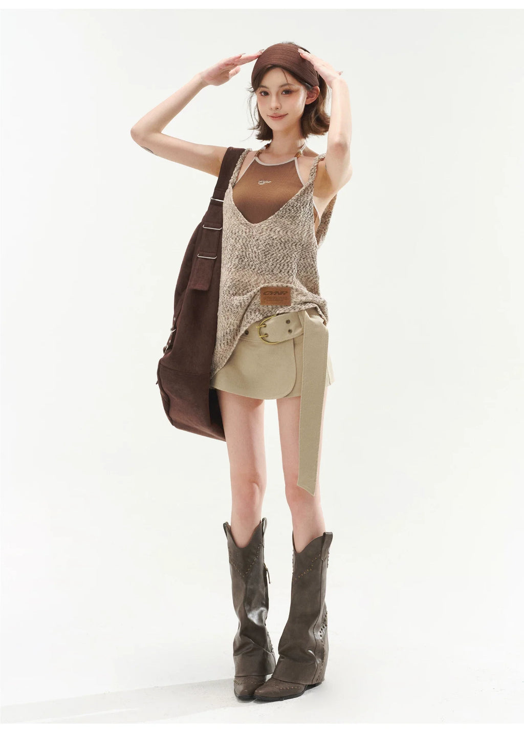 Halter Cami & Textured Sheer Cover-Up Set