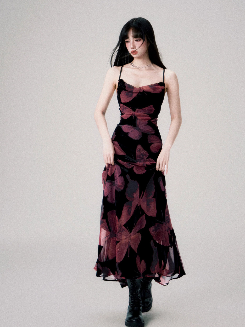 Backless New Chinese Slip Maxi Dress