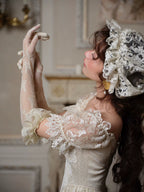 Candlelit Tears Antique Lace Corset Wedding Dress
